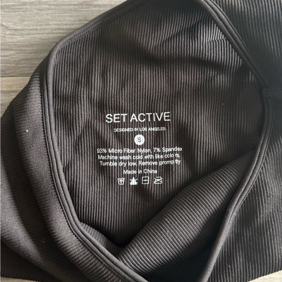 SET Active Brown Ribbed Two Piece Set - Picture 3 of 4